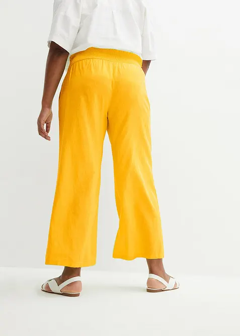 Pantaloni larghi in misto lino fresco e leggero, bonprix