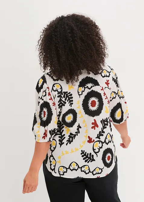 Camicetta a maniche corte con dettaglio smock in viscosa fluente, bonprix