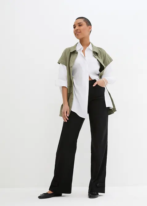 Pantaloni elasticizzati in bengalina con comodo elastico in vita, bonprix