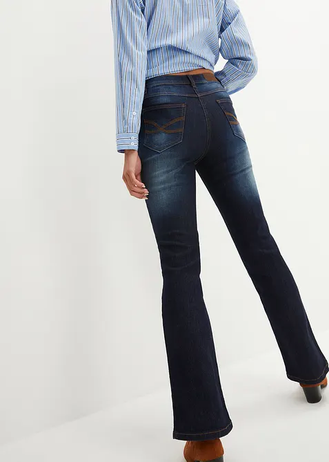 Jeans bootcut elasticizzati, vita media, bonprix