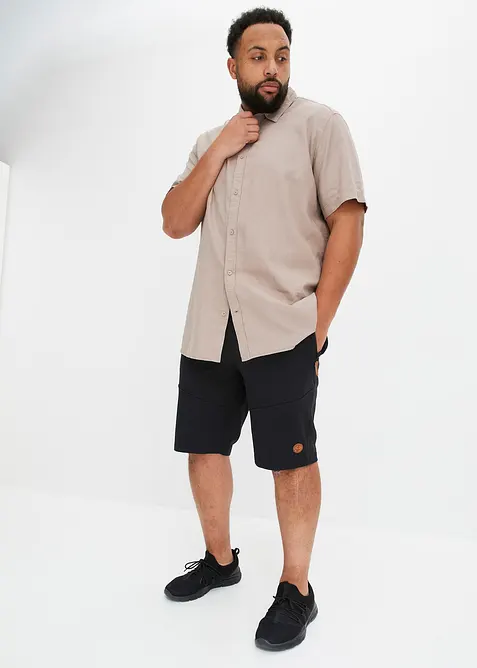 Camicia a maniche corte in fresco misto lino, bonprix