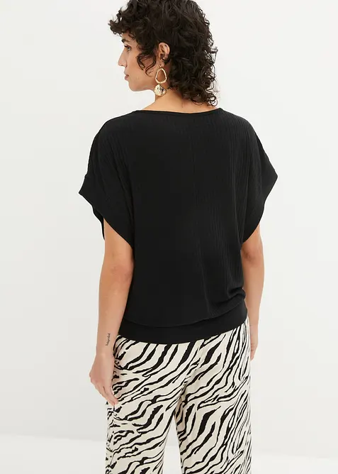 Maglia a coste con maniche a pipistrello, bonprix