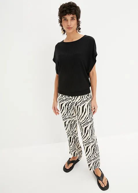 Maglia a coste con maniche a pipistrello, bonprix