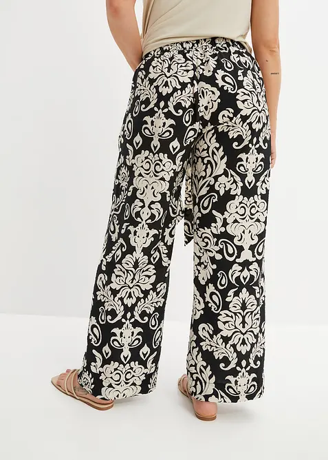 Pantaloni a palazzo con cinta comoda, bonprix