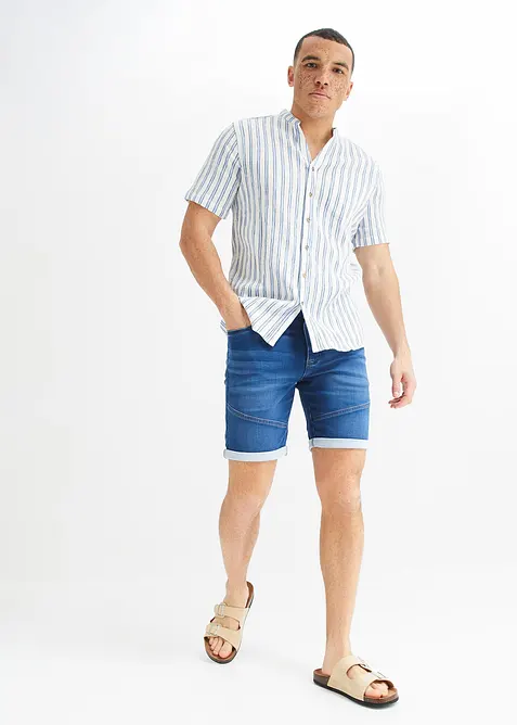 Camicia a maniche corte effetto crinkle, bonprix