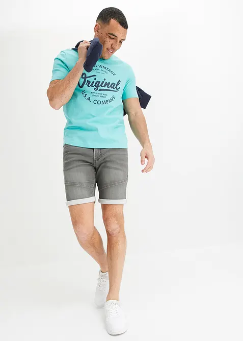 T-shirt con scollo a V in puro cotone, bonprix