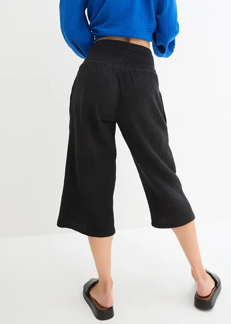 Pantaloni capri in soffice mussola, bonprix