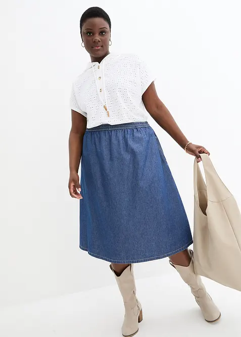 Maglia serafino con cappuccio, bonprix