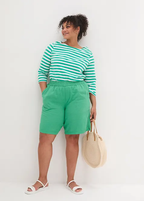 Bermuda in misto lino con elastico in vita, bonprix