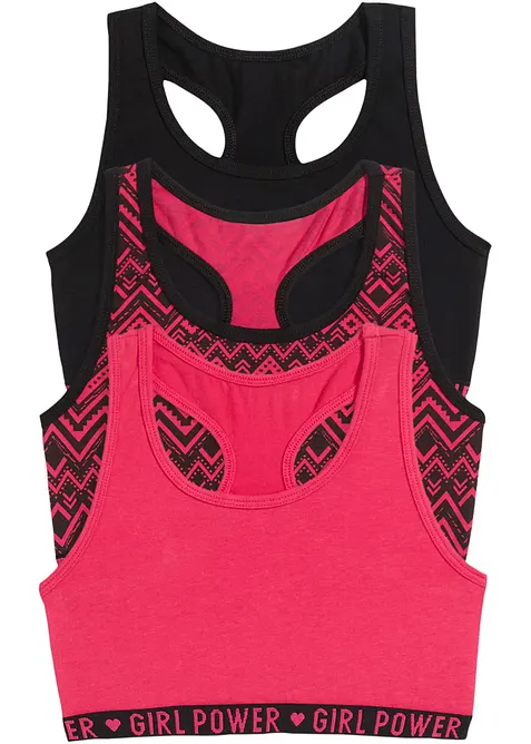 Reggiseno bustier in morbido cotone biologico (pacco d 3), bonprix