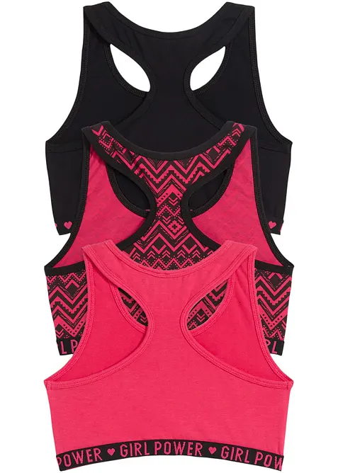 Reggiseno bustier in morbido cotone biologico (pacco d 3), bonprix