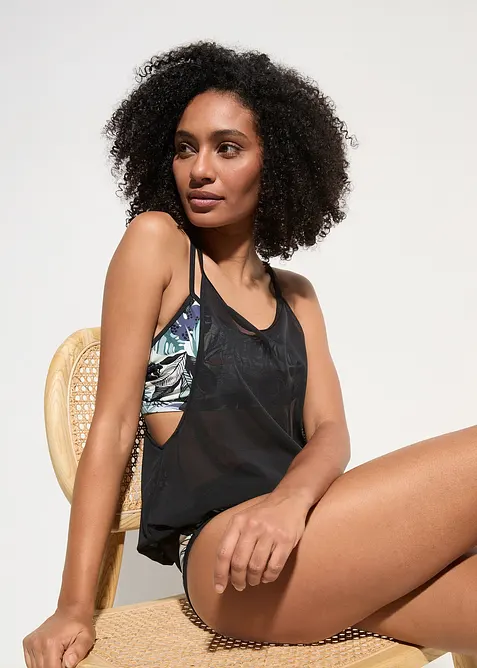 Tankini oversize completo e top extra (set 3 pezzi), bonprix