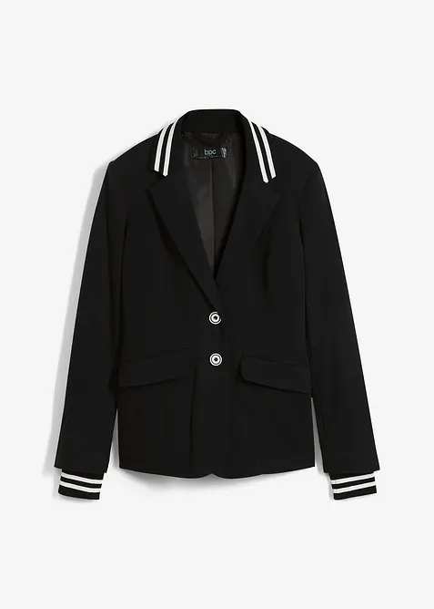 Blazer in cotone con dettagli a righe, bonprix