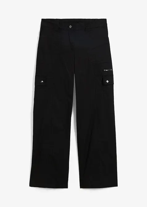 Pantaloni cargo in cotone, vita media, bonprix
