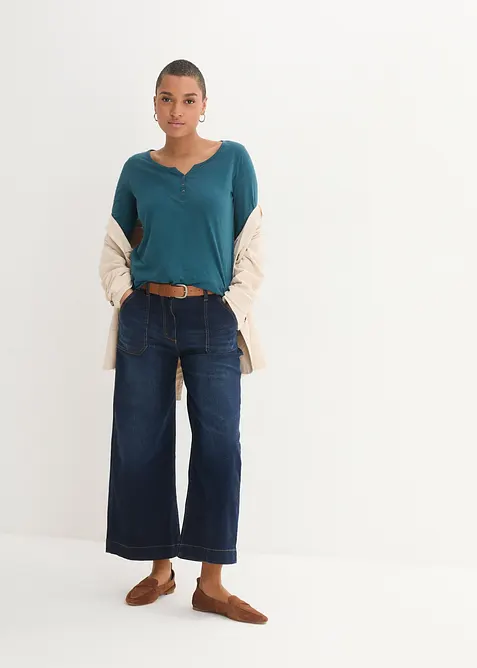 Maglia con bottoncini in puro cotone biologico, bonprix