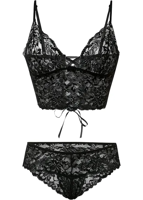 Reggiseno bustier e perizoma ouvert (set 2 pezzi), bonprix