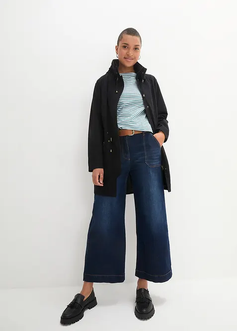 Parka corto in cotone a collo alto con coulisse, bonprix