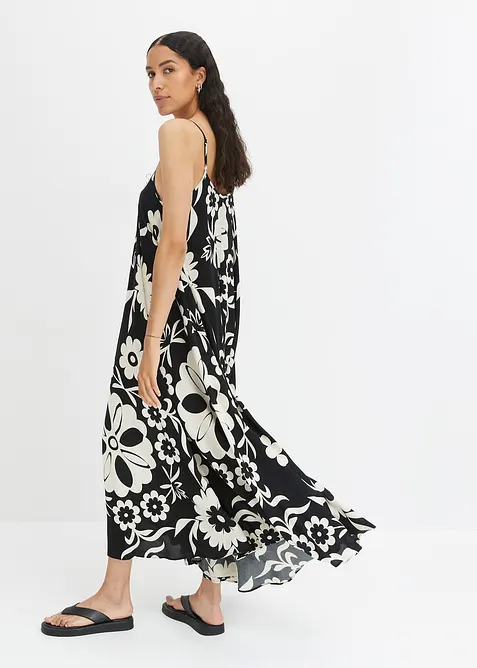 Abito lungo e ampio con spalline in viscosa fluente, bonprix