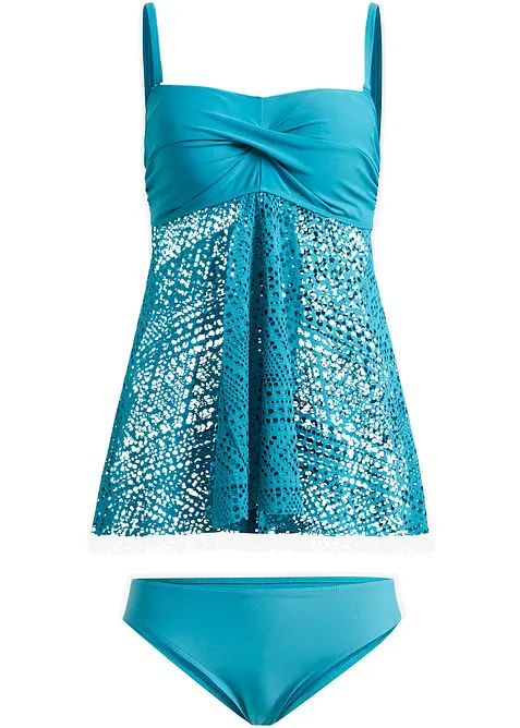 Tankini lungo con pizzo (set 2 pezzi), bonprix