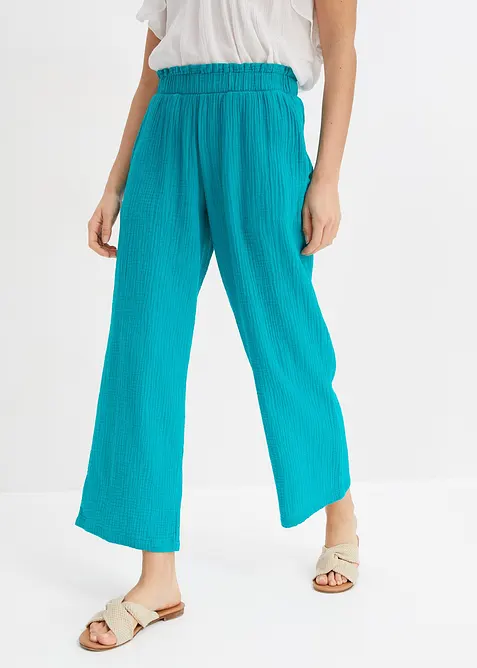Pantaloni culotte in mussola di cotone, bonprix