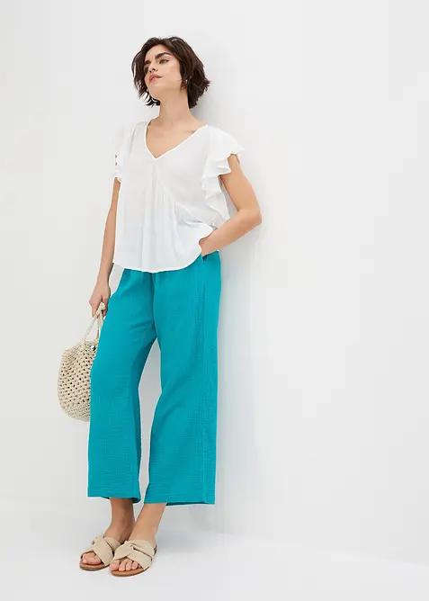 Pantaloni culotte in mussola di cotone, bonprix