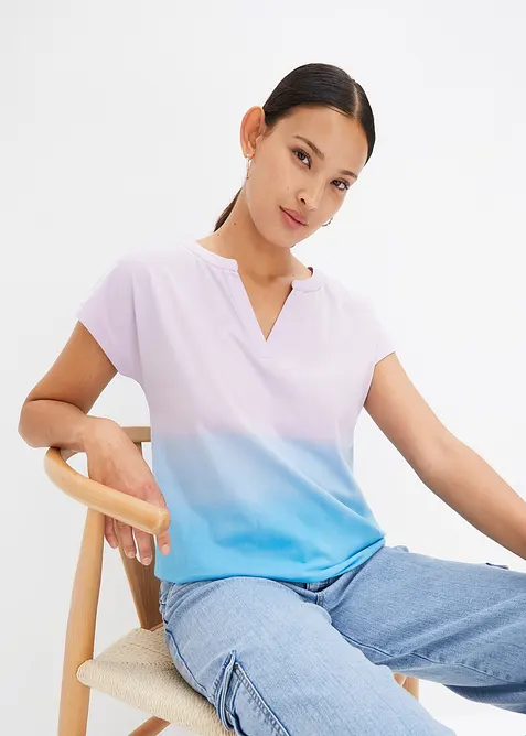 Maglia serafino con effetto ombré, bonprix