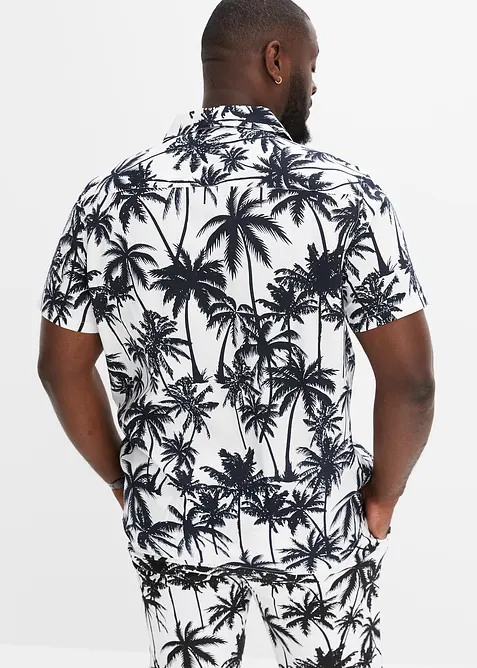 Camicia a maniche corte in viscosa, slim fit, bonprix