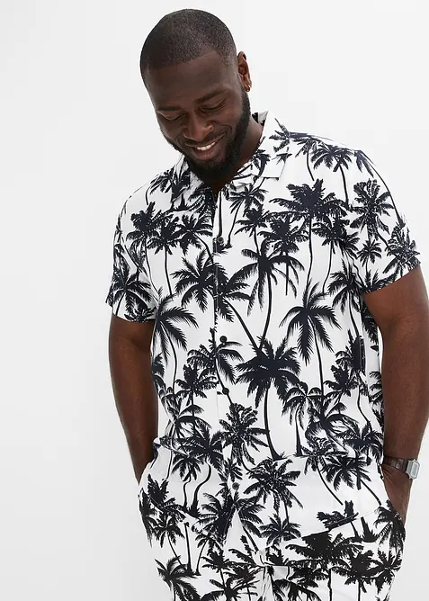 Camicia a maniche corte in viscosa, slim fit, bonprix