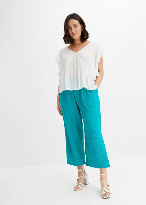 Pantaloni culotte in mussola di cotone, bonprix
