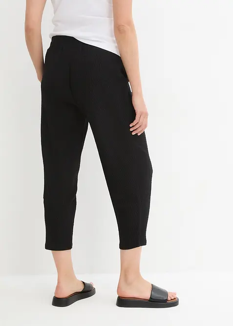 Pantaloni larghi in jersey operato, bonprix
