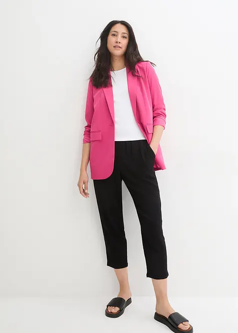 Pantaloni larghi in jersey operato, bonprix