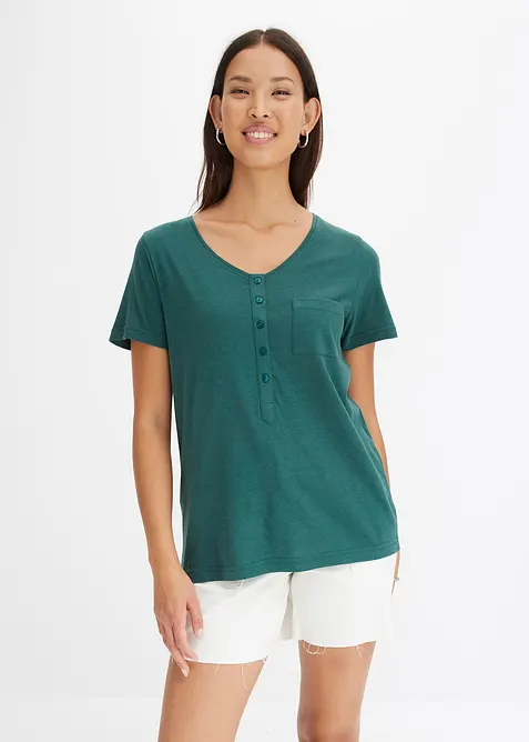 T-shirt con abbottonatura, bonprix