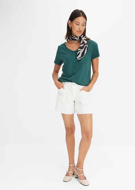 T-shirt con abbottonatura, bonprix