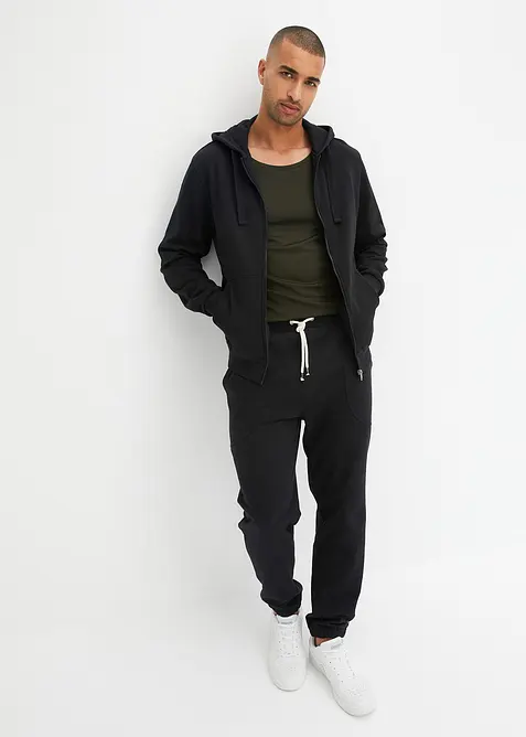 Felpa con zip e cappuccio regular fit, bonprix