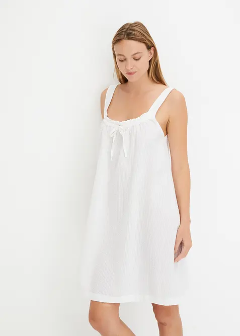 Camicia da notte oversize in seersucker leggero, bonprix