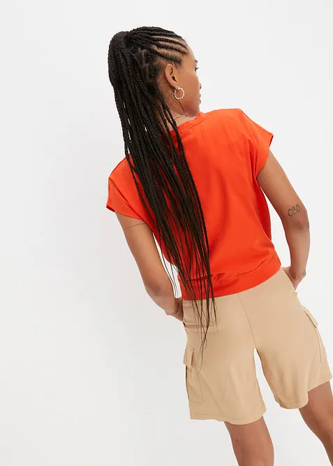 T-shirt cropped in puro cotone biologico, bonprix