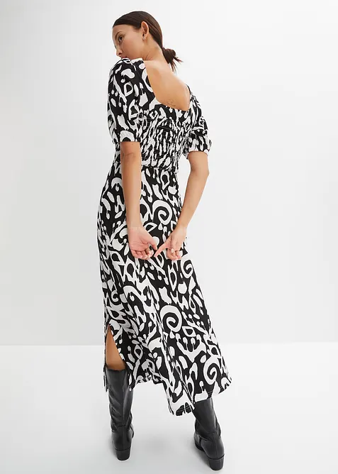 Abito in jersey crêpe con spacco profondo, bonprix