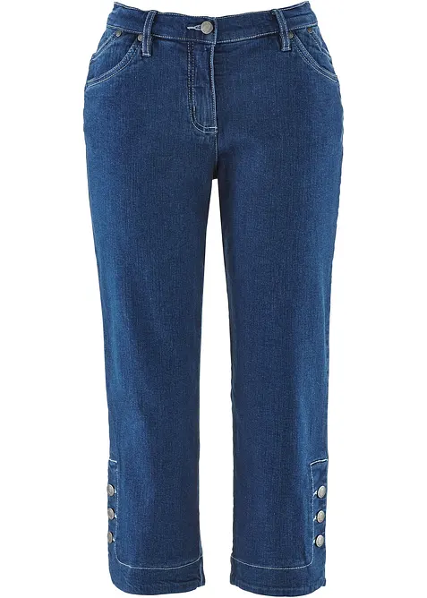 Jeans capri, a vita media, bonprix