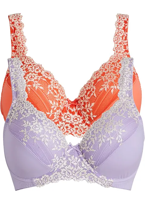 Reggiseno con ferretto e pizzo delicato (pacco da 2), bonprix