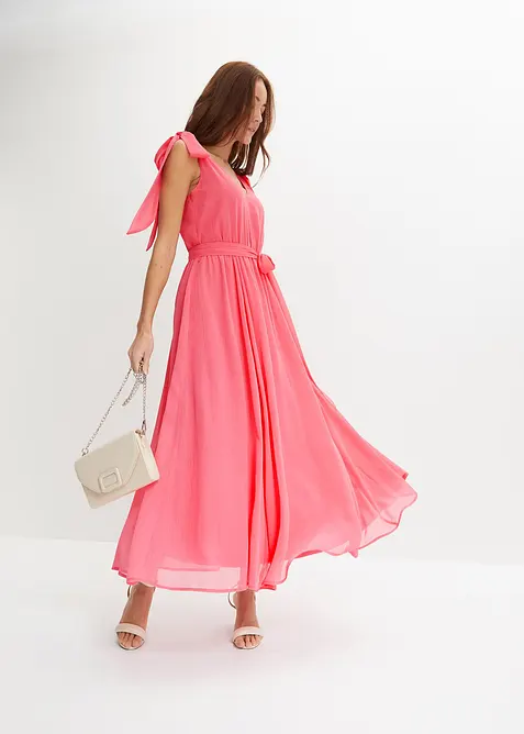 Abito in chiffon con fiocchi, bonprix