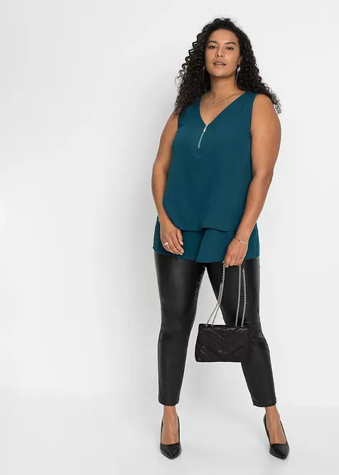 Top in viscosa con cerniera, bonprix