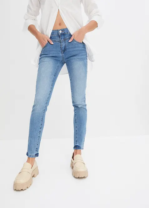 Jeans skinny cropped, vita media, bonprix