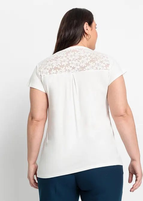 Maglia serafino in misto viscosa, bonprix