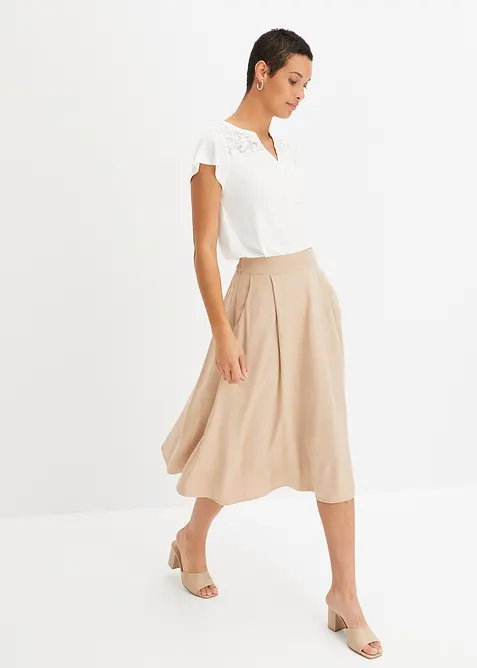 Maglia serafino in misto viscosa, bonprix