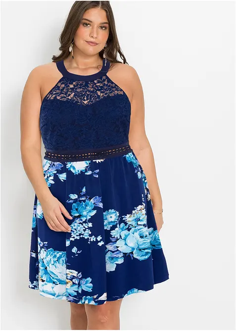 Abito di jersey con pizzo, bonprix