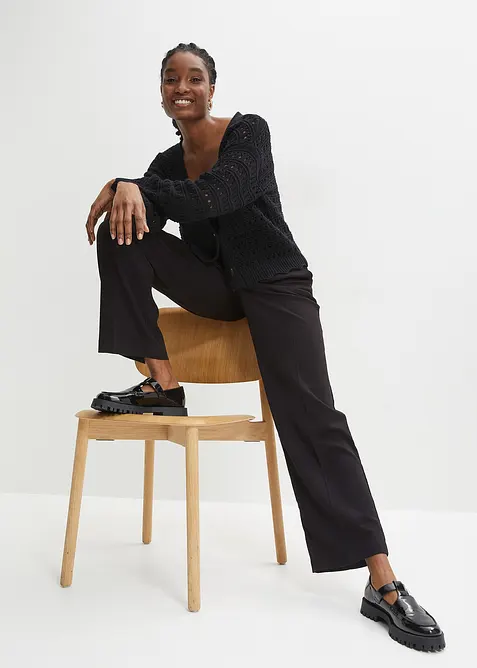 Cardigan traforato in puro cotone, bonprix