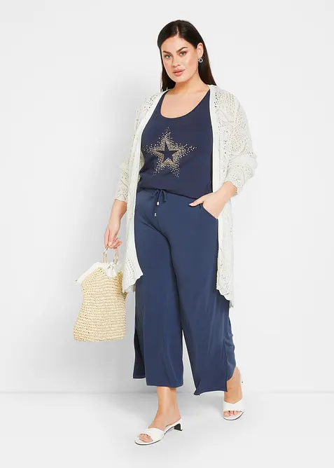 Cardigan lungo traforato, bonprix