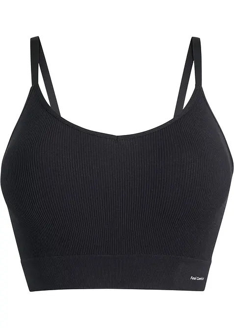 Reggiseno bustier a coste senza cuciture Feel Comfort, bonprix