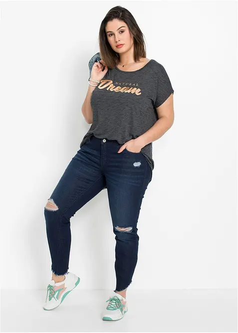 Maglia lunga in misto viscosa, bonprix