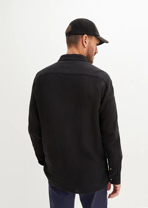 Camicia a maniche lunghe in mussola di puro cotone, bonprix